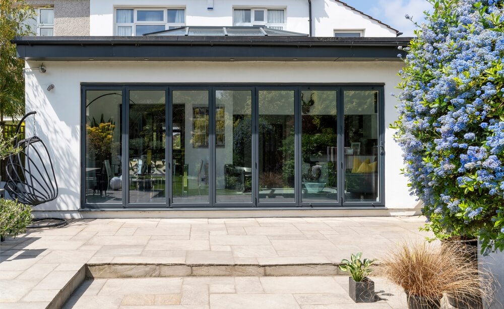 Stylish, closed, bifold doors.